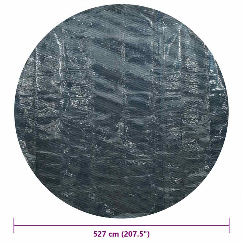 Pływająca folia solarna z PE na basen, 527 cm, czarno-niebieska