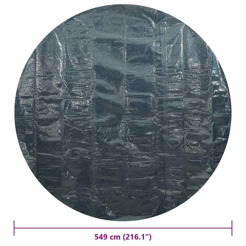 Pływająca folia solarna z PE na basen, 549 cm, czarno-niebieska