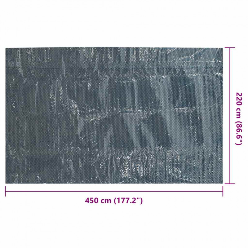 Pływająca folia solarna z PE, 450x220 cm, czarno-niebieska
