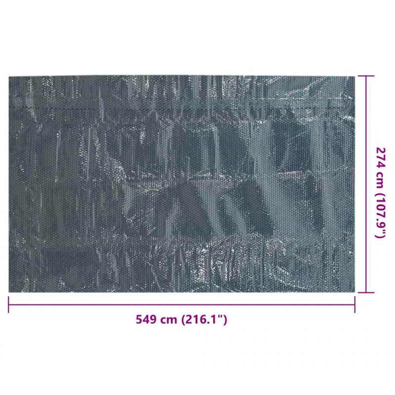 Pływająca folia solarna z PE, 549x274 cm, czarno-niebieska