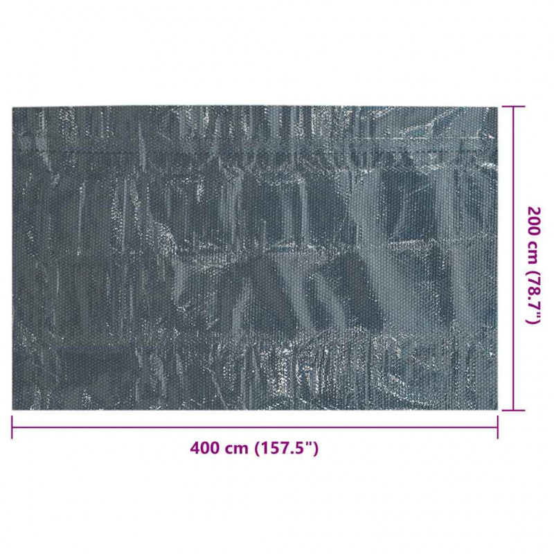 Pływająca folia solarna z PE, 400x200 cm, czarno-niebieska