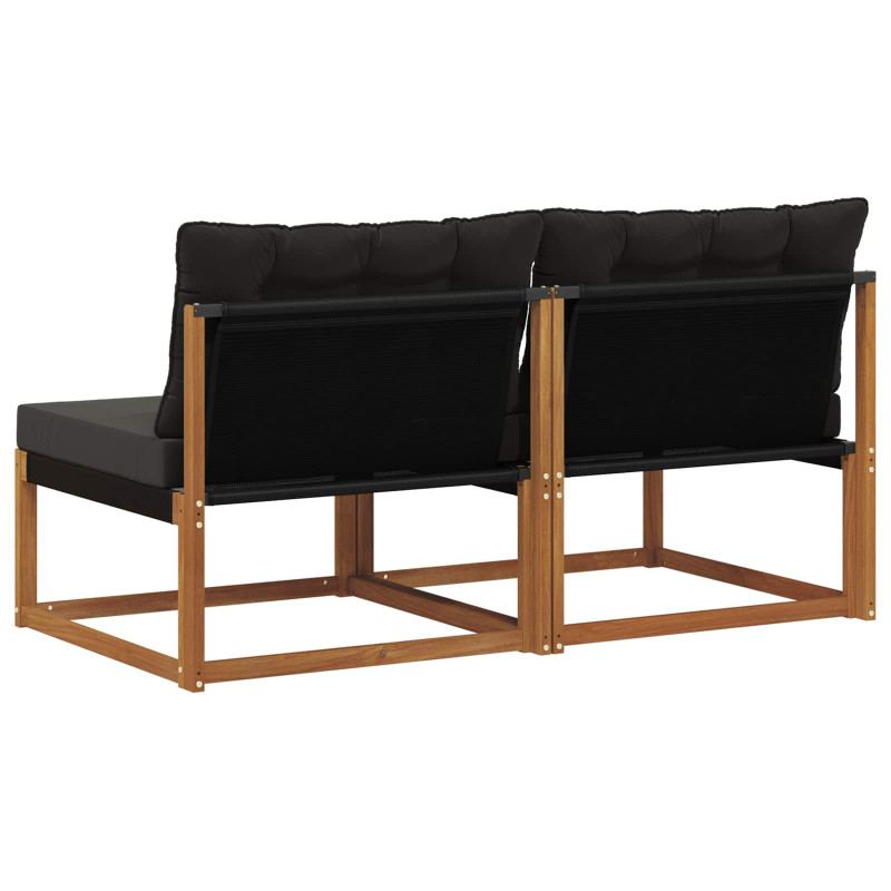 2 Sztuka Środkowa sofa ogrodowa Lite Drewno Akacji Naturalny