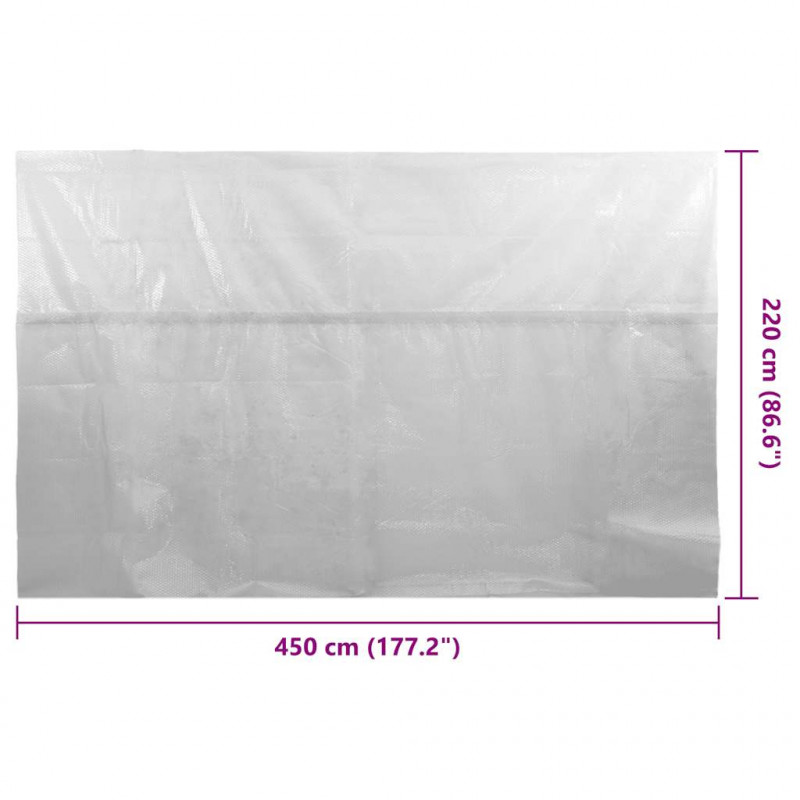 Pływająca folia solarna z PE, 450x220 cm, szara
