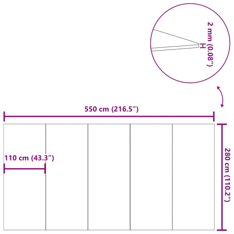 Mata pod basen, jasnoszara, 550x280 cm, geowłóknina poliestrowa