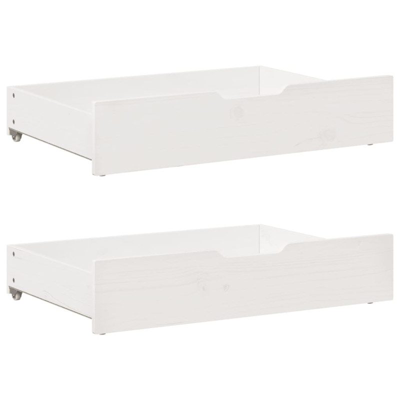 Sofa rozsuwana z szufladami, bez materaca, białe, 90x200 cm