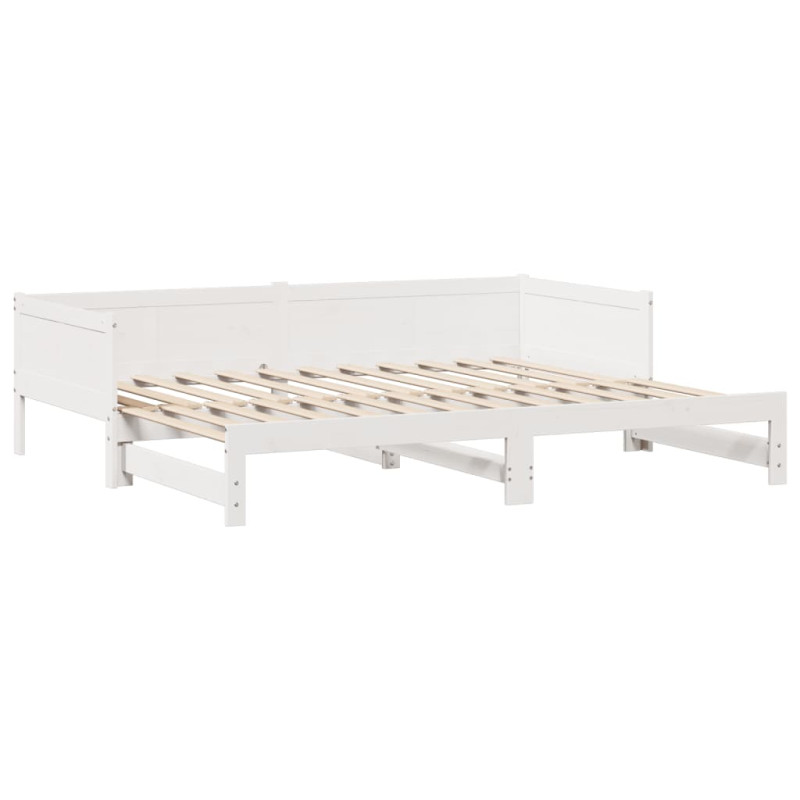 Sofa rozsuwana z szufladami, bez materaca, białe, 80x200 cm