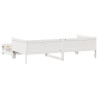 Sofa rozsuwana z szufladami, bez materaca, białe, 90x200 cm