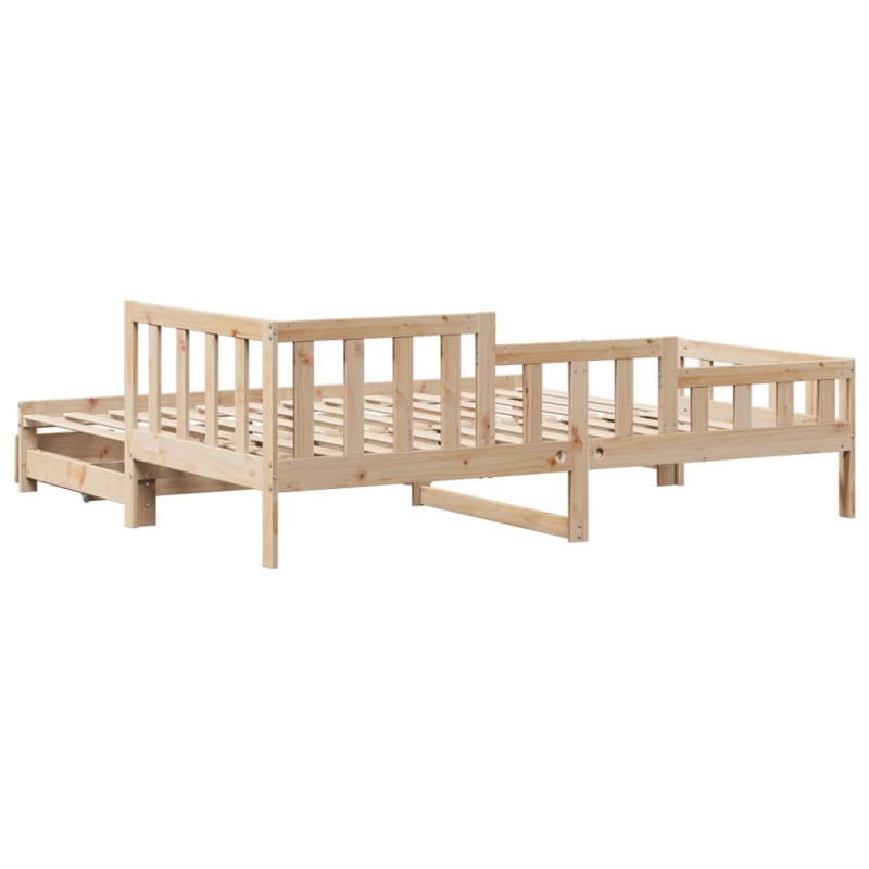 Sofa rozsuwana z szufladami, bez materaca, 90x190 cm
