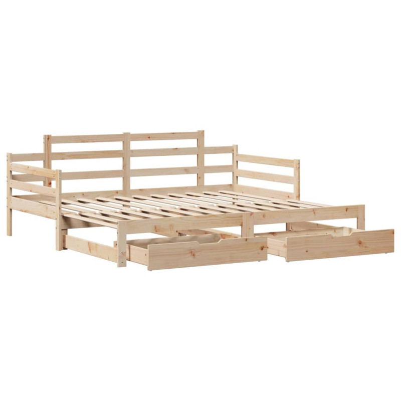 Sofa rozsuwana z szufladami, bez materaca, 90x200 cm