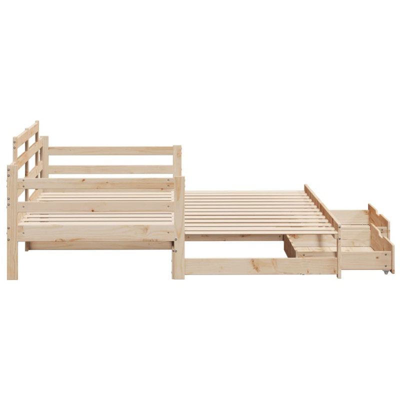 Sofa rozsuwana z szufladami, bez materaca, 90x200 cm