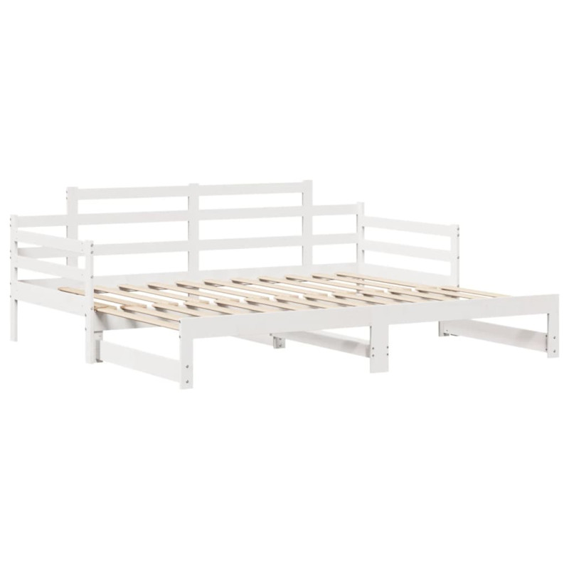 Sofa rozsuwana z szufladami, bez materaca, białe, 90x190 cm