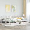 Sofa rozsuwana z szufladami, bez materaca, białe, 90x200 cm