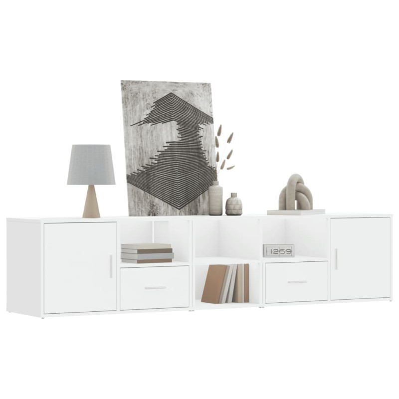 Szafka narożna, biała, 200x40x45 cm, materiał drewnopochodny