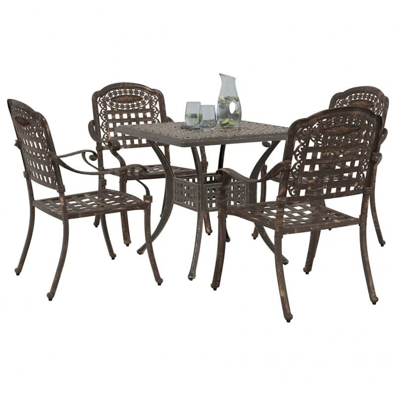 Zestaw stołów ogrodowych 3 pcs kolor bronzu Aluminium odlewane