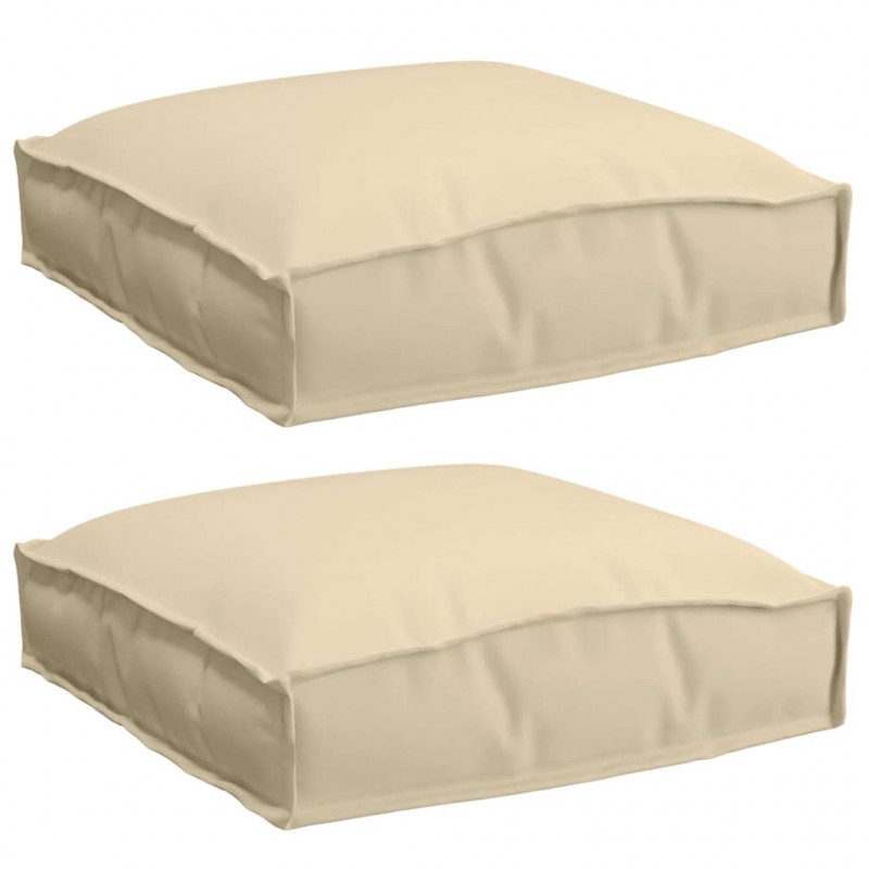 Poduszka 2 pcs Beżowy 40 x 40 x 8 cm Materiał Oxford