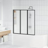 Parawan prysznicowy Czarny 120 x 2 x 117 cm Aluminium i PP