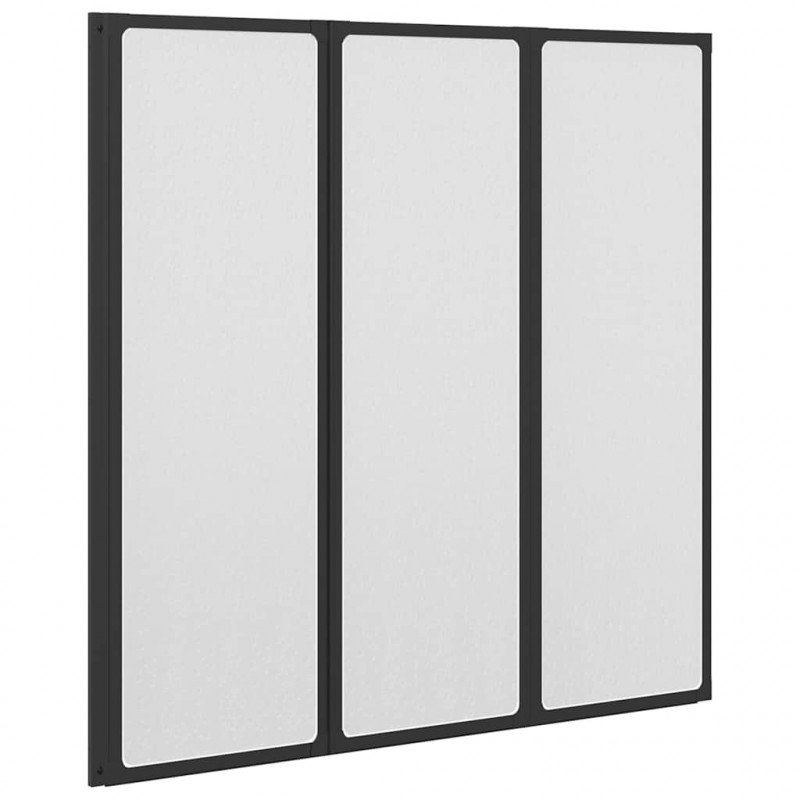 Parawan prysznicowy Czarny 120 x 2 x 117 cm Aluminium i PP