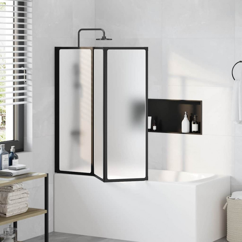 Parawan prysznicowy Czarny 120 x 2 x 117 cm Aluminium i PP