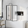 Parawan prysznicowy Czarny 120 x 2 x 117 cm Aluminium i PP