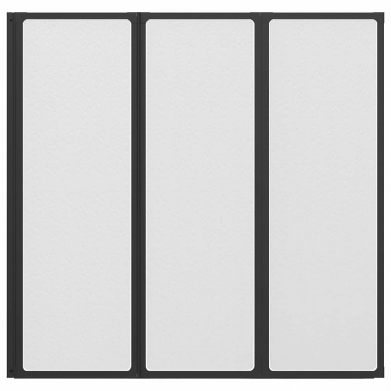 Parawan prysznicowy Czarny 120 x 2 x 117 cm Aluminium i PP