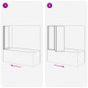 Parawan prysznicowy Czarny 120 x 2 x 117 cm Aluminium i PP