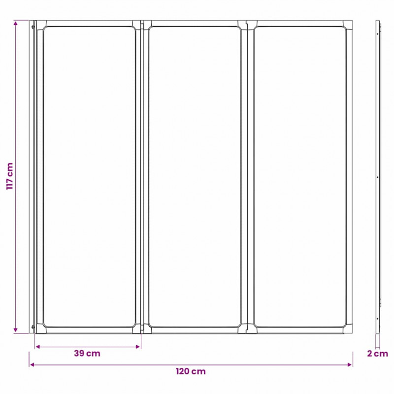 Parawan prysznicowy Czarny 120 x 2 x 117 cm Aluminium i PP