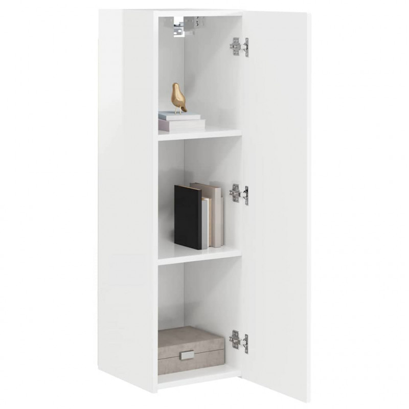 Szafka pod telewizor 2 pcs Błyszcząca biel 30 x 31 x 100 cm
