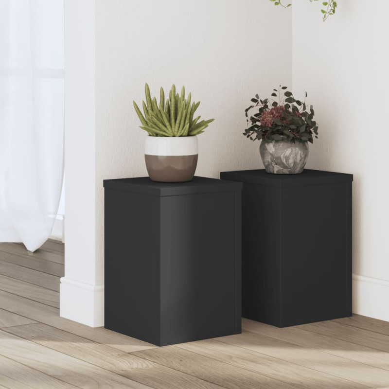 Podstawki pod doniczki, 2 szt., czarne, 20x20x30 cm