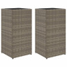 Donice ogrodowe, 2 szt., szare, 30x30x60 cm, rattan PE