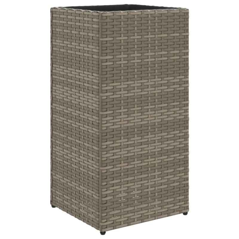 Donice ogrodowe, 2 szt., szare, 30x30x60 cm, rattan PE
