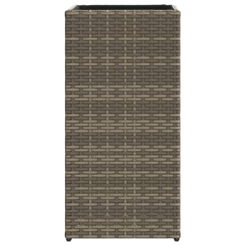Donice ogrodowe, 2 szt., szare, 30x30x60 cm, rattan PE
