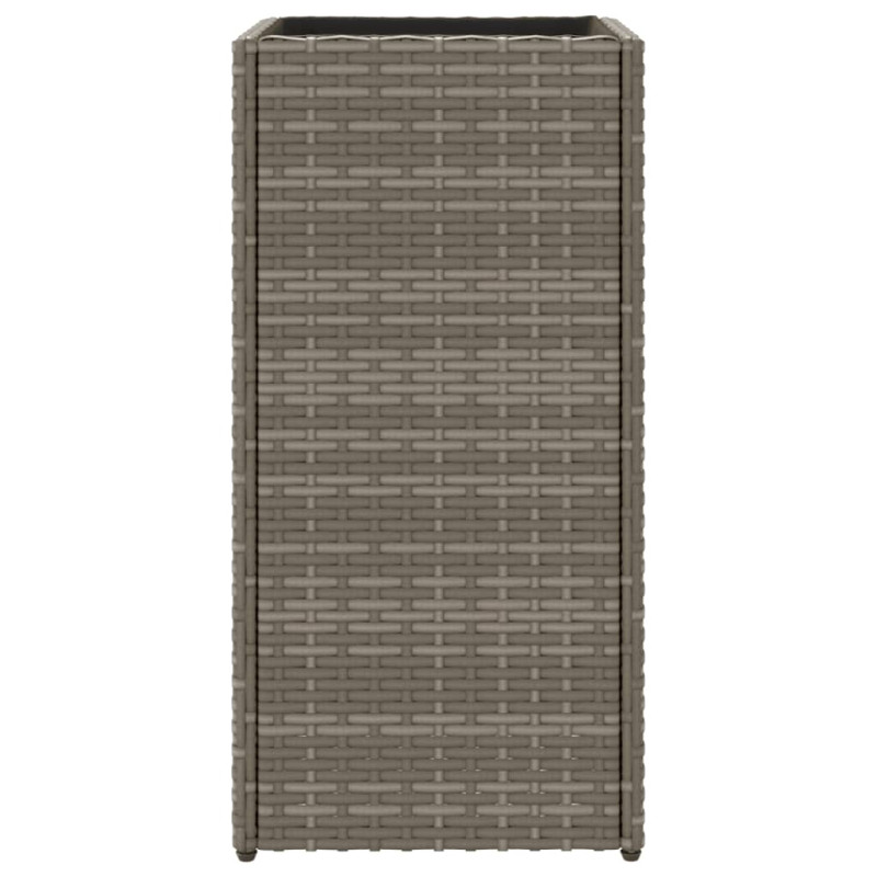 Donice ogrodowe, 2 szt., szare, 30x30x60 cm, rattan PE