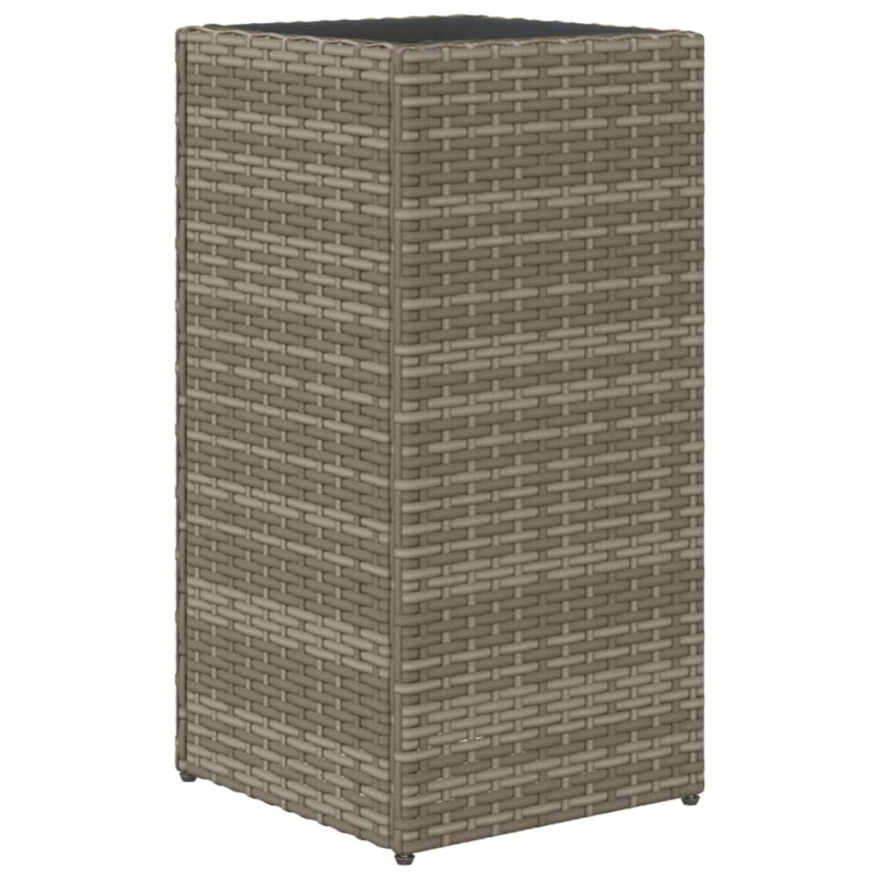 Donice ogrodowe, 2 szt., szare, 30x30x60 cm, rattan PE