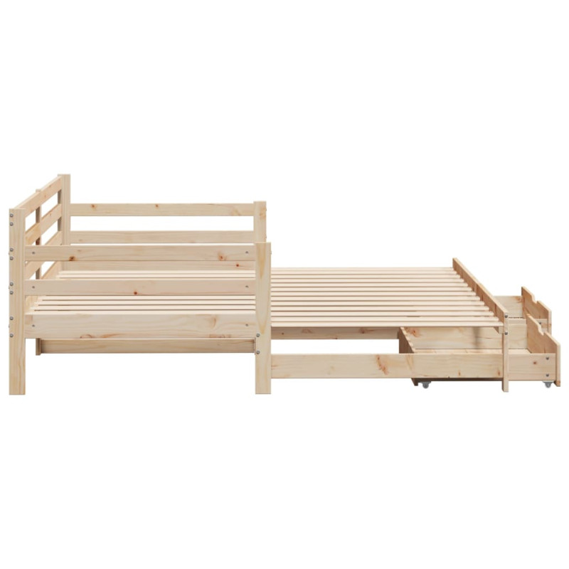 Sofa rozsuwana z szufladami, bez materaca, 80x200 cm
