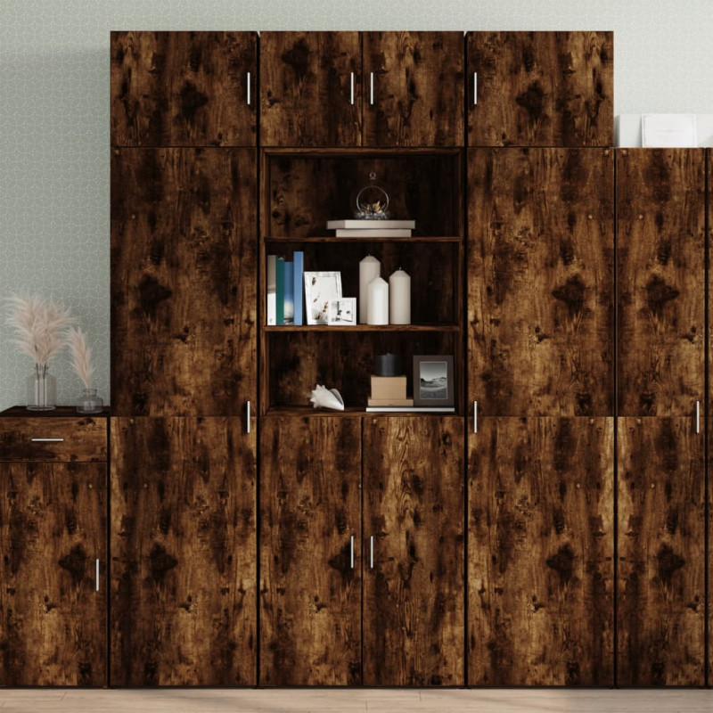 Szafka, przydymiony dąb, 70x42,5x225 cm materiał drewnopochodny