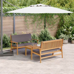 Zestaw Sof na Ogród 3 pcs Brązowy 120 x 65,5 x 79 cm