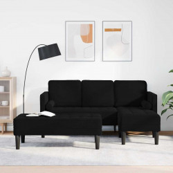 Zestaw Sof z poduszką 2 pcs Czarny Poliester