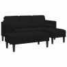 Zestaw Sof z poduszką 2 pcs Czarny Poliester