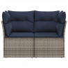 Sofa Ogrodowa, z poduszką Szary 124 x 62 x 69 cm polirattan