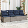Sofa Ogrodowa, z poduszką Szary 220 x 62 x 69cm polirattan