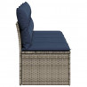 Sofa Ogrodowa, z poduszką Szary 220 x 62 x 69cm polirattan