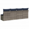 Sofa Ogrodowa, z poduszką Szary 220 x 62 x 69cm polirattan