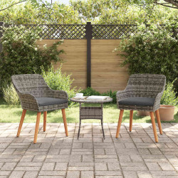 Krzesło Ogrodowe 2 pcs Szary 62,5 x 55 x 82 cm polirattan