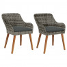 Krzesło Ogrodowe 2 pcs Szary 62,5 x 55 x 82 cm polirattan