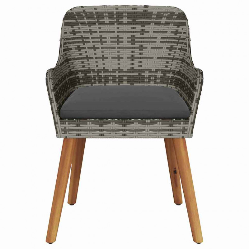 Krzesło Ogrodowe 2 pcs Szary 62,5 x 55 x 82 cm polirattan