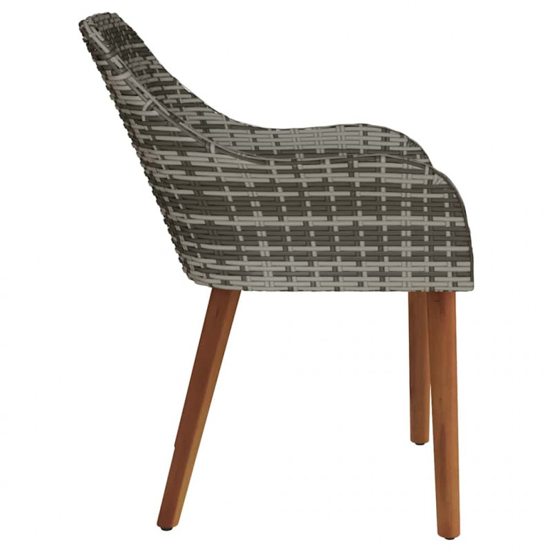Krzesło Ogrodowe 2 pcs Szary 62,5 x 55 x 82 cm polirattan