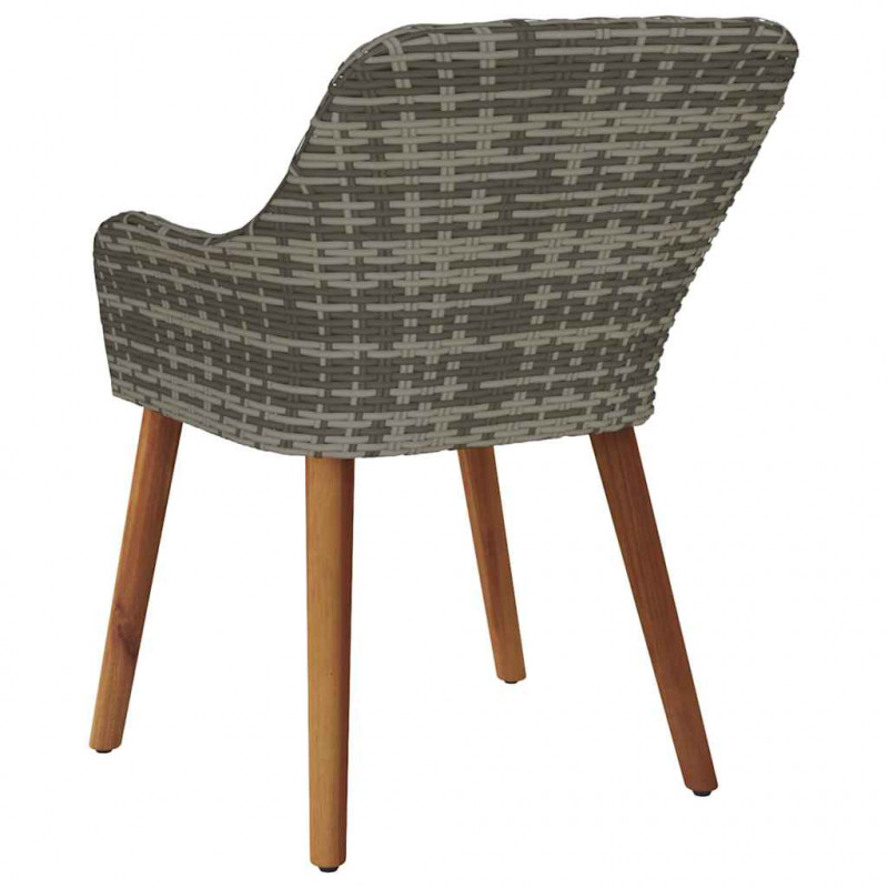 Krzesło Ogrodowe 2 pcs Szary 62,5 x 55 x 82 cm polirattan