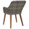 Krzesło Ogrodowe 2 pcs Szary 62,5 x 55 x 82 cm polirattan