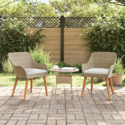 Krzesło Ogrodowe 2 pcs Beżowy 62,5 x 55 x 82 cm polirattan