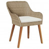Krzesło Ogrodowe 2 pcs Beżowy 62,5 x 55 x 82 cm polirattan